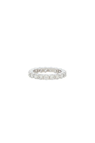 SHASHI Medium Diamond Tennis Ring in Metallic Silver