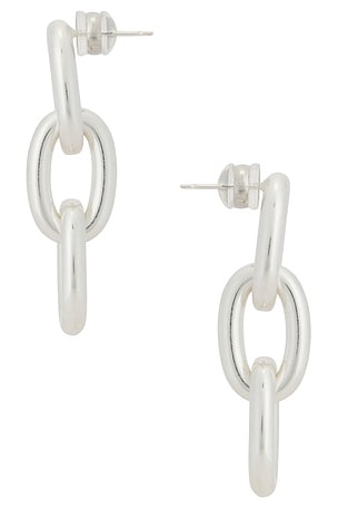 SHASHI in Porter Earring in Metallic Silver,Metallic Gold