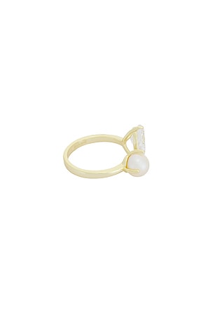SHASHI Toi Et Moi Ring in Metallic Gold