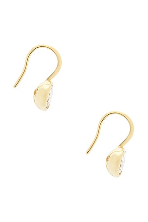 SHASHI Oval East To West French Hook in Metallic Gold