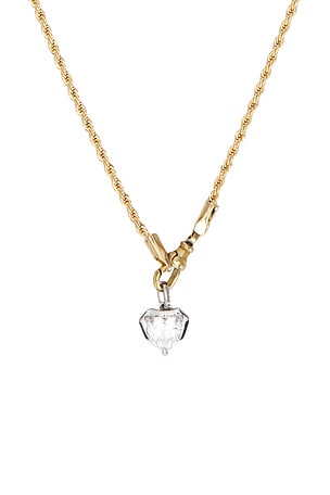 SHASHI Heart Georgian Cut Pendant Necklace in Metallic Gold