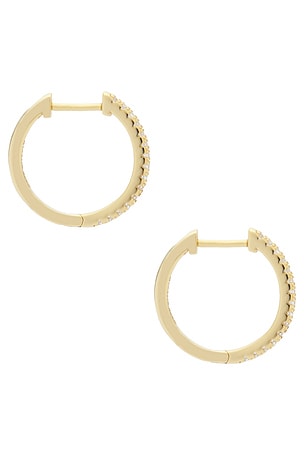 SHASHI Daily Diamond Hoop Earrings in Metallic Gold