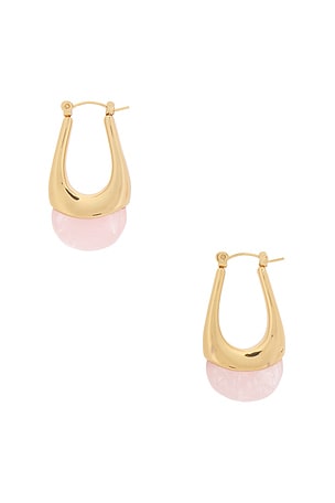 SHASHI Elysse Hoop in Pink,Metallic Gold