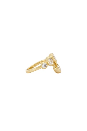SHASHI Voluta Ring in Metallic Gold. Size 5. Also