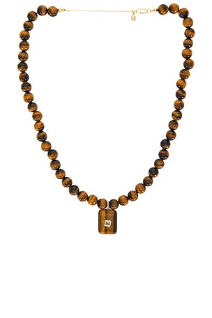 Gemstone Tiger Eye Pendant Necklace SHASHI
