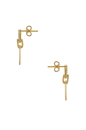 SHASHI Justice Pave Earrings in Metallic Gold