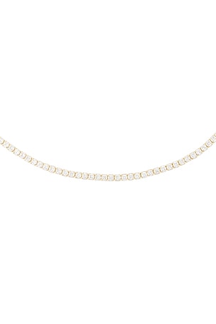 SHASHI Diamond Tennis Necklace in Metallic Gold