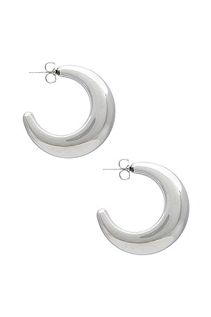 SHASHI Tsuki Hoops in Metallic Silver