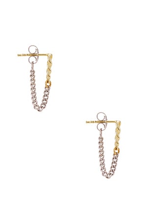 SHASHI Gemini Chain Earring in Metallic Gold