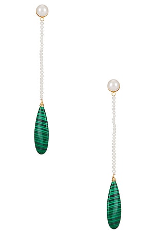 Malachite Pearl Drop Earring SHASHI