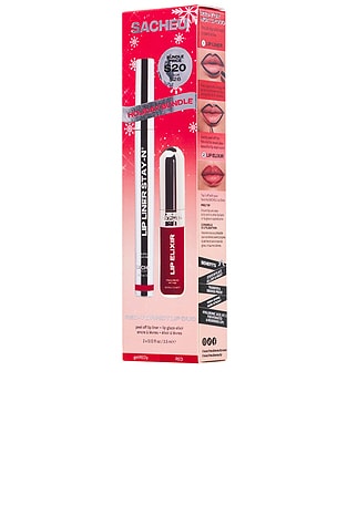 Sacheu Lip Liner STAY-N & Lip Elixir Bundle Line & Shine in GetREDy & Cherry Mochi