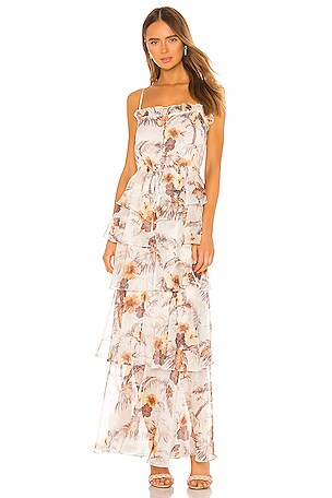 chinese dress ladies SHONA JOY Campbell Strapless Tiered Maxi Dress-lime