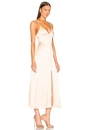 Shona Joy La Lune Cocktail Midi Dress in Cream