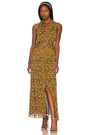 shona joy brown floral dress Shona Joy Valeria Balloon Sleeve Godet Midi Dress