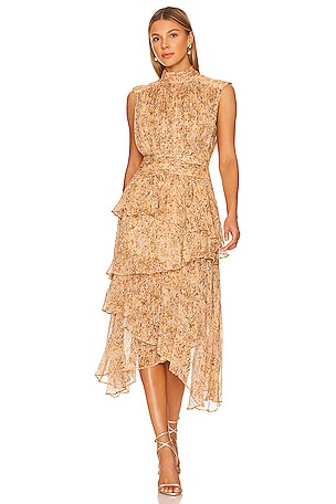 Louise Sleeveless Ruched Midi Dress Shona Joy