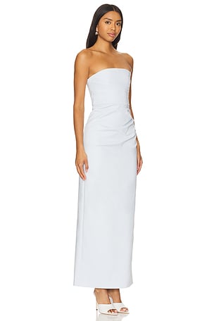 Shona Joy Lani Strapless Draped Maxi Dress in Baby Blue