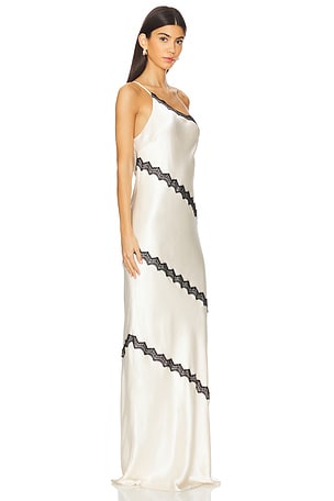 Shona Joy Camille Lace Asymmetrical Maxi Dress in Cream