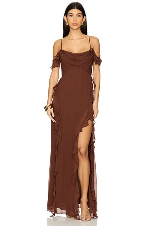 Blair Ruffle Cowl Maxi Dress Shona Joy