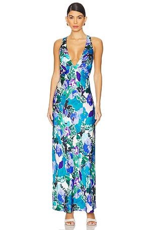 Curlewis Plunged Cross Back Maxi Dress Shona Joy