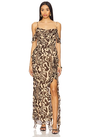 Goldie Ruffle Cowl Maxi Dress Shona Joy