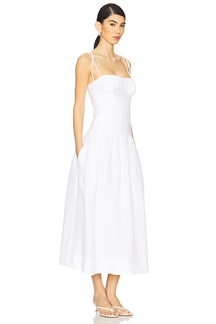 Shona Joy Blanc Gathered Bubble Midi Dress in White