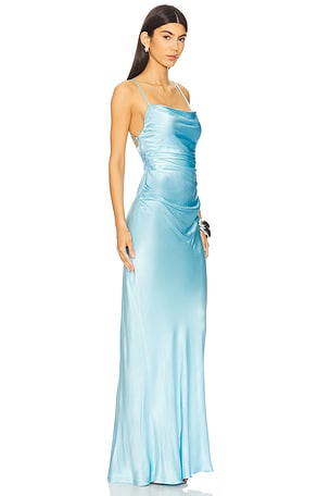 Shona Joy La Lune Lace Back Maxi Dress in Baby Blue