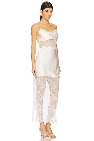 Shona Joy La Lune Cumulus Silk Lace Maxi Dress in Ivory