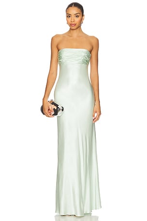 La Lune Strapless Ruched Bodice Maxi Dress Shona Joy