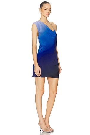 Shona Joy Lottie Silk One Shoulder Mini Dress in Blue