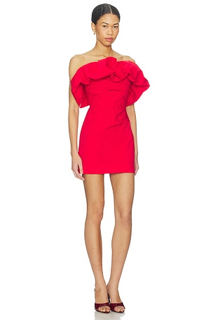 Shona Joy Campbell Strapless Bubble Mini Dress in Red