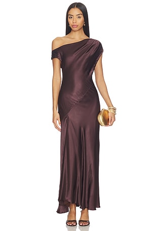 La Lune Asymmetrical Draped Maxi Dress Shona Joy