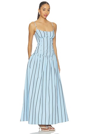 Shona Joy Saxon Panelled Bustier Maxi Dress in Baby Blue