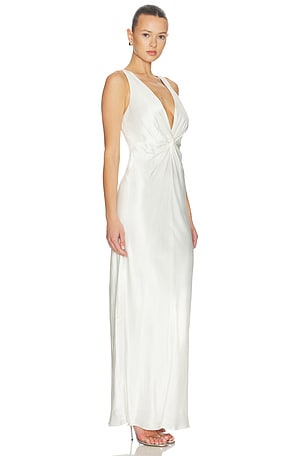 Shona Joy La Lune Low Twist Maxi Dress in White