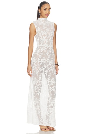 Shona Joy Binx High Neck Maxi Dress in White