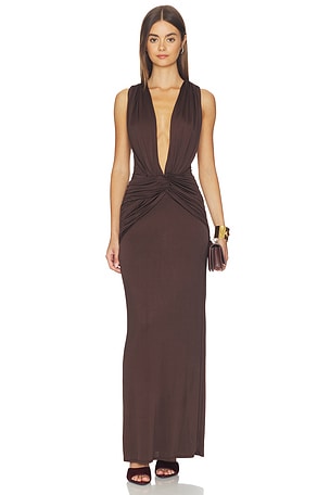 Miro Sleeveless Plunged Maxi Dress Shona Joy