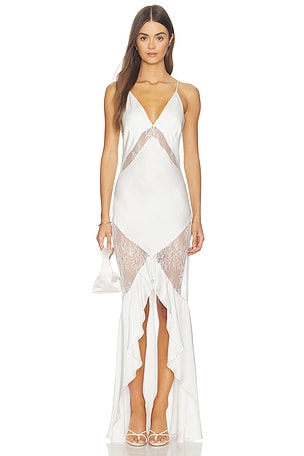 Labyrinth Lace Panelled Ruffle Maxi Dress Shona Joy