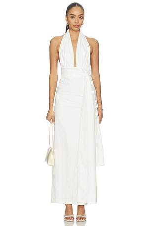 Campbell Halter Plunged Maxi Dress Shona Joy