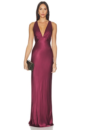 La Lune Plunged Cross Back Maxi Dress Shona Joy