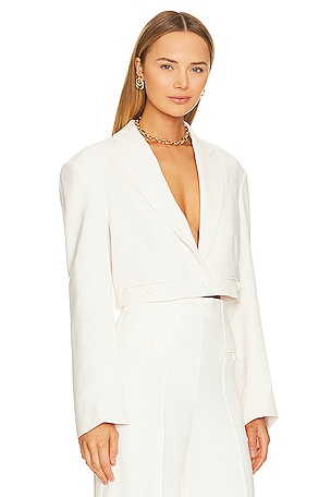 Shona Joy Amura Crop Blazer in Ivory