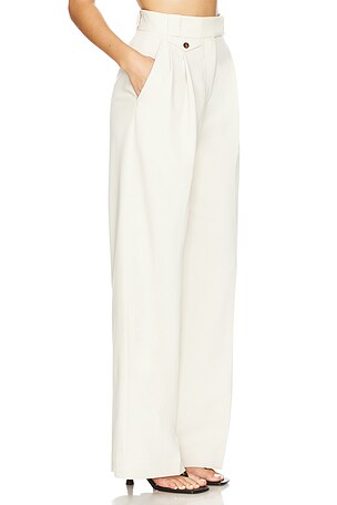 Shona Joy Irena High Waisted Tailored Pant in Ivory