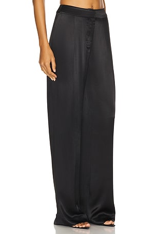 Shona Joy La Lune Mid Rise Straight Leg Pant in Black
