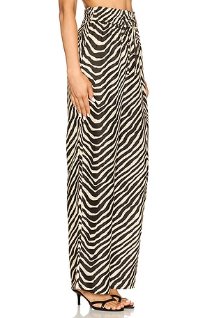 Shona Joy Sana Silk Relaxed Pant in Chocolate,Ivory