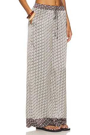 Shona Joy Monogram Silk Pant in Neutral