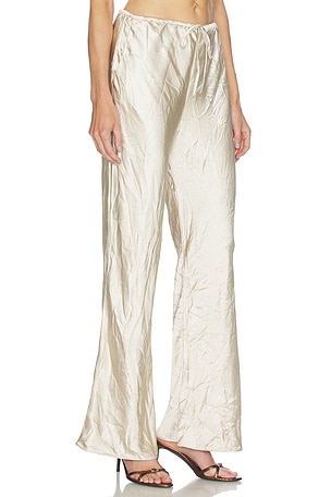 Shona Joy Andie Crushed Drawstring Pant in Metallic Neutral