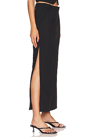 Shona Joy Irena Side Split Maxi Skirt in Black