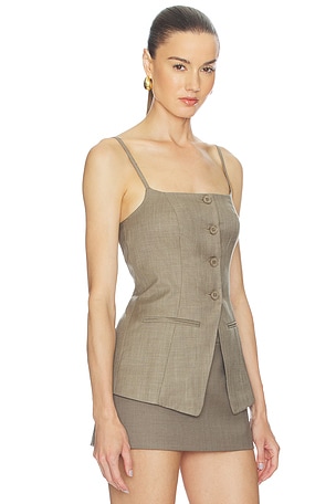 Shona Joy Asher Tailored Top in Brown