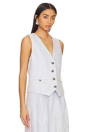 Shona Joy Brisa Oversized Tailored Vest in Blue