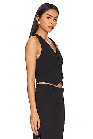 Shona Joy Irena Tailored Fitted Vest in Black