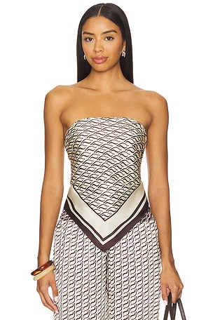 Monogram Silk Scarf Top Shona Joy