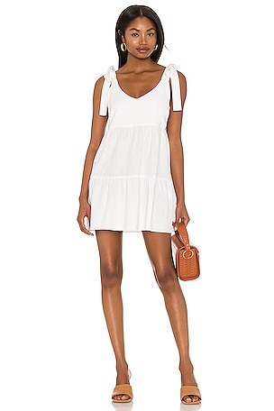 Show Me Your Mumu Emme Tie Dress in White Linen | REVOLVE